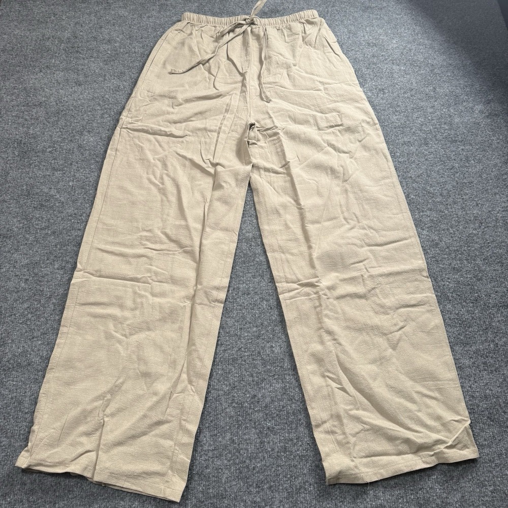 Fantaslook Women's Wide Leg Pants Casual Drawstring High Waisted Lounge Tan Pant